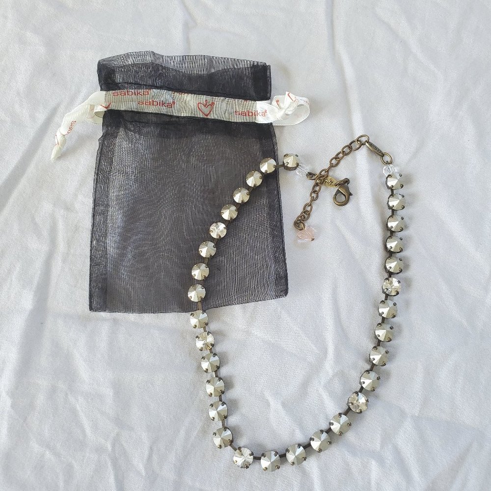 SABIKA Fun Choker Dark Grey Stone & Crystal Stone